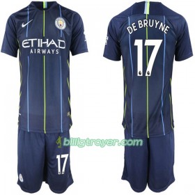 Billige Fotballdrakter Manchester City De Bruyne 17 Barn Bortedraktsett 2018/19 Kortermet